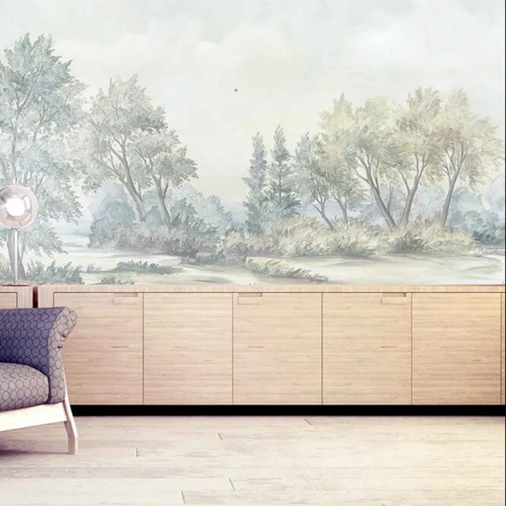 Premium wallpaper installation in luxury home